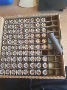 80x 18650 cells in their shipping carton
